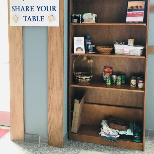 Share your table sign and shelf in Atrium