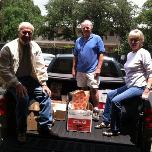 Art, Don, and Donna load donations for Baptist Community Center