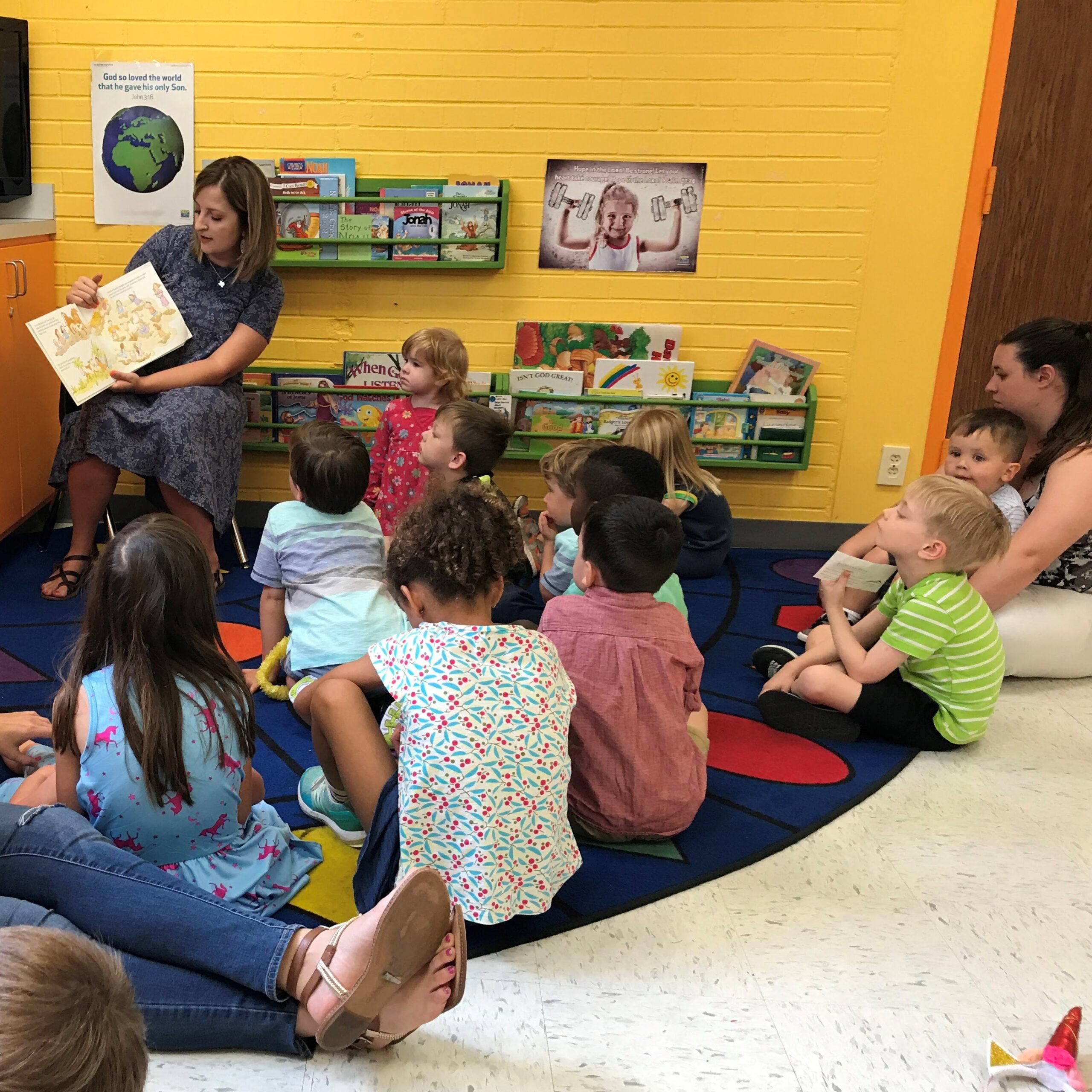 Maddy Bewley teaching Children's Sunday School