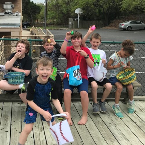 Children show Easter Eggs from Palm Sunday Picnic